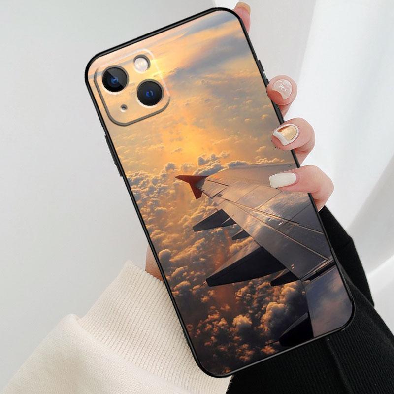 Airplane Flying Into The Sunset Phone Case For iPhone 17 Pro Max 15 14 13 11 12 16 Pro Max mini 15 16 Plus 16e 17 Air Cover