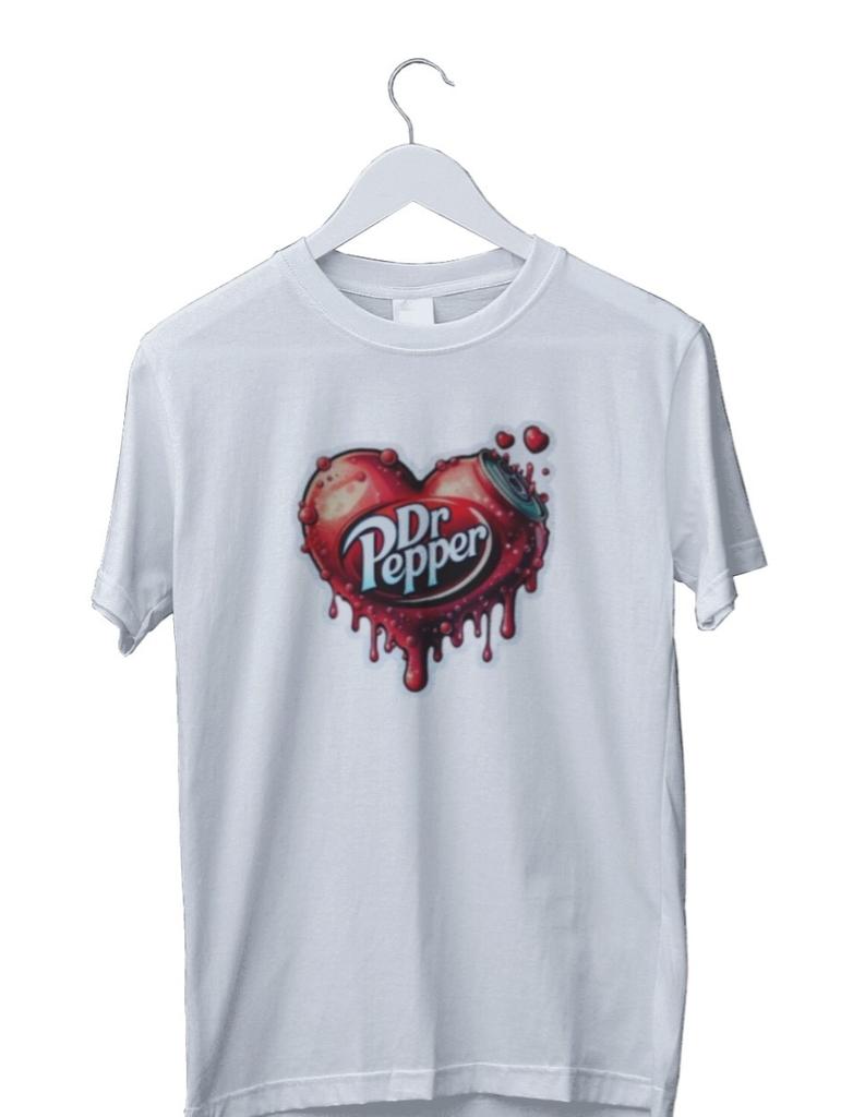 Dr Pepper Love Heart Shape Graphic Print Mens T-Shirt S-4XL
