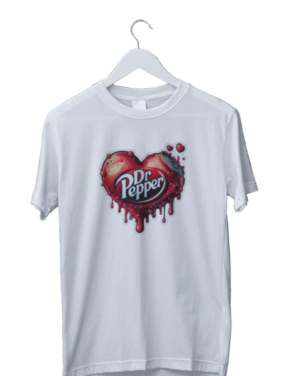 Dr Pepper Love Heart Shape Graphic Print Mens T-Shirt S-4XL XXXL