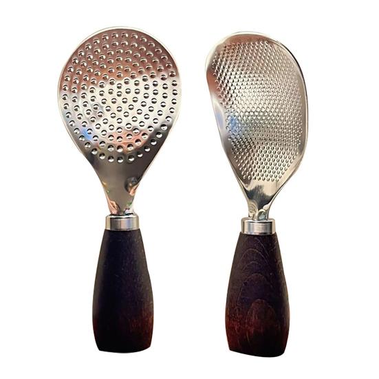 Stainless Steel Rice Spatula with Removable Strainer Ergonomic Handle Standing Serving Spoon