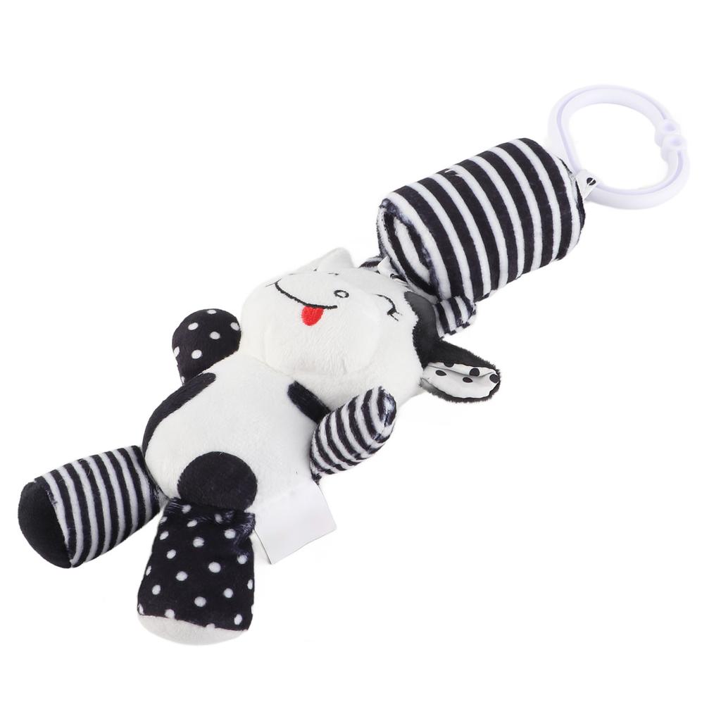 Jucării Zornăitoare Suspendate pentru Bebeluși, cu Dungi Negru și Alb, Jucării de Pluș cu Clopoței de Vânt pentru Cărucior, Pat de Mașină pentru Sugari