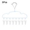 5Pcs Non-slip Clothes Hanger with 8 Clips Stainless Steel Sock Hangers  Closet Storage
