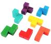 Pipitto Wooden Tetris Blocks, 7-Piece Assembly Cube Puzzle for Brain Training and Anti-Aging