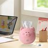 Cute Tissue Box Cover Decorative Animal Plastic Round Facial Tissue Holder for Bathroom Tabletop
