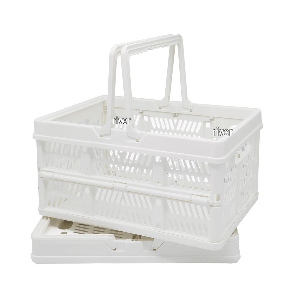 Foldable Plastic Shopping & Storage Basket for Market, Picnic, & Home