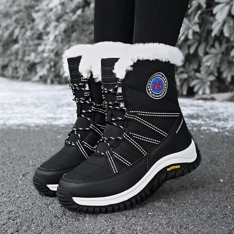 TUINANLE Men's Snow Boots with Lining and Thickening for Warmth, Cold-Resistant Outdoors, Non-Slip Thick Sole Women Ankle Boots