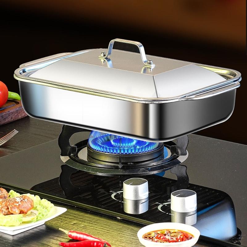 Multifunctional Stainless Steel Serving Tray Square Silver Food Platter Rusts Resistant Dishwasher Safe Dinner Tray