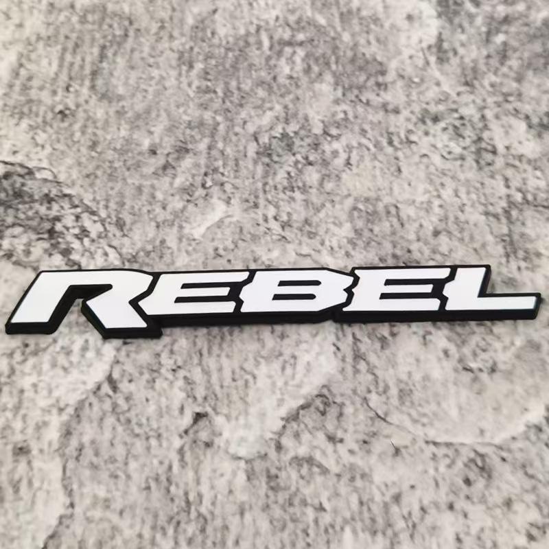Modified REBEL Letter Car Emblem 3D Metal REBEL English Body Sticker Personalized Letter Car Sticker