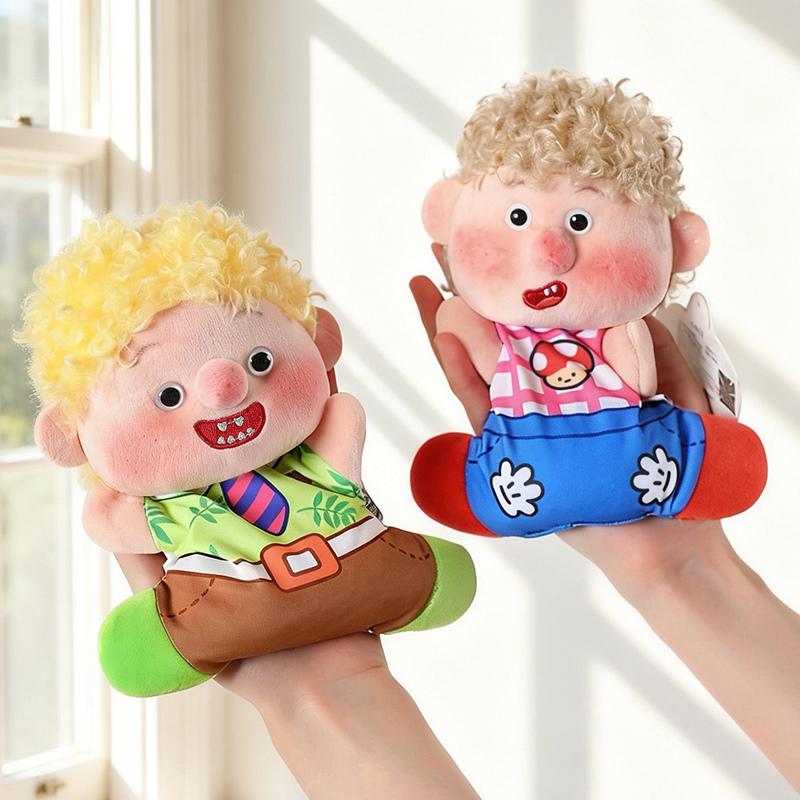 Blonde Boy & Brown Red Yellow Hair Girl Plush Doll - Soft Fluffy Stuffed Toy, Cute Collectible Doll for Kids & Display