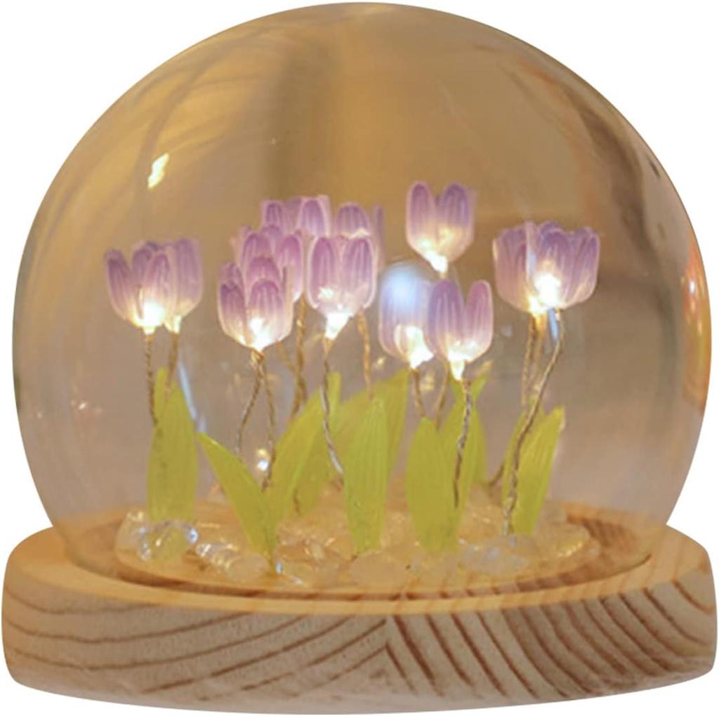 Tulip Night Light Table Lamp, Romantic Tulip Ambient Light, Handmade LED Bedroom Lamp,Simulation Flower Light for Lovers,Friends Birthday Christmas
