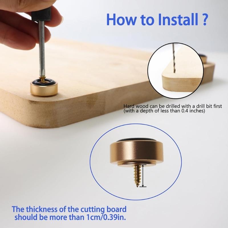 4Pcs Cutting Board Feet For Workstations And Kitchen Islands Providing Stability And Surfaces Protections Nonslip