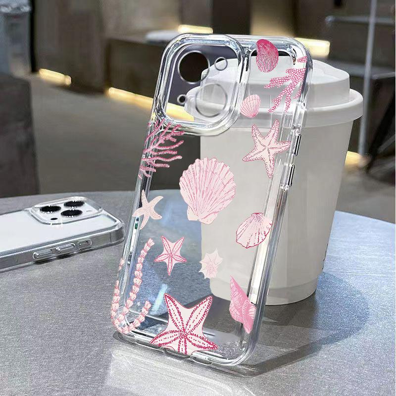Seashells Starfish Phone Case for iPhone 17 Air 16 15 14 13 12 11 Pro Max Plus Mini X 8 7 Transparent Cover Fundas Accessory