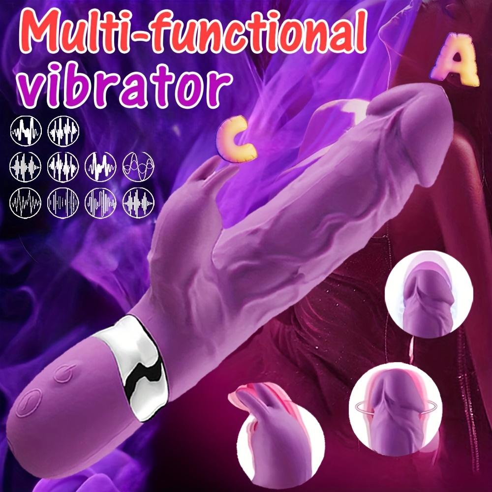 3 in 1 Rabbit Thrusting Vibrator G-Punkt Klitoris Stimulation Dildo Sexspielzeug für Erwachsene 18