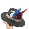 Men's Feathered Jazz Wool Panama Hat, European and American Style Wide-brimmed Party Hat, Fashion Accessory