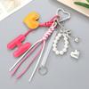 Cute Bag Charm Pendant Keyring Alphabets Heart Braided Rope Keychain Bag Charm for Backpack Purse Handbag Decoration