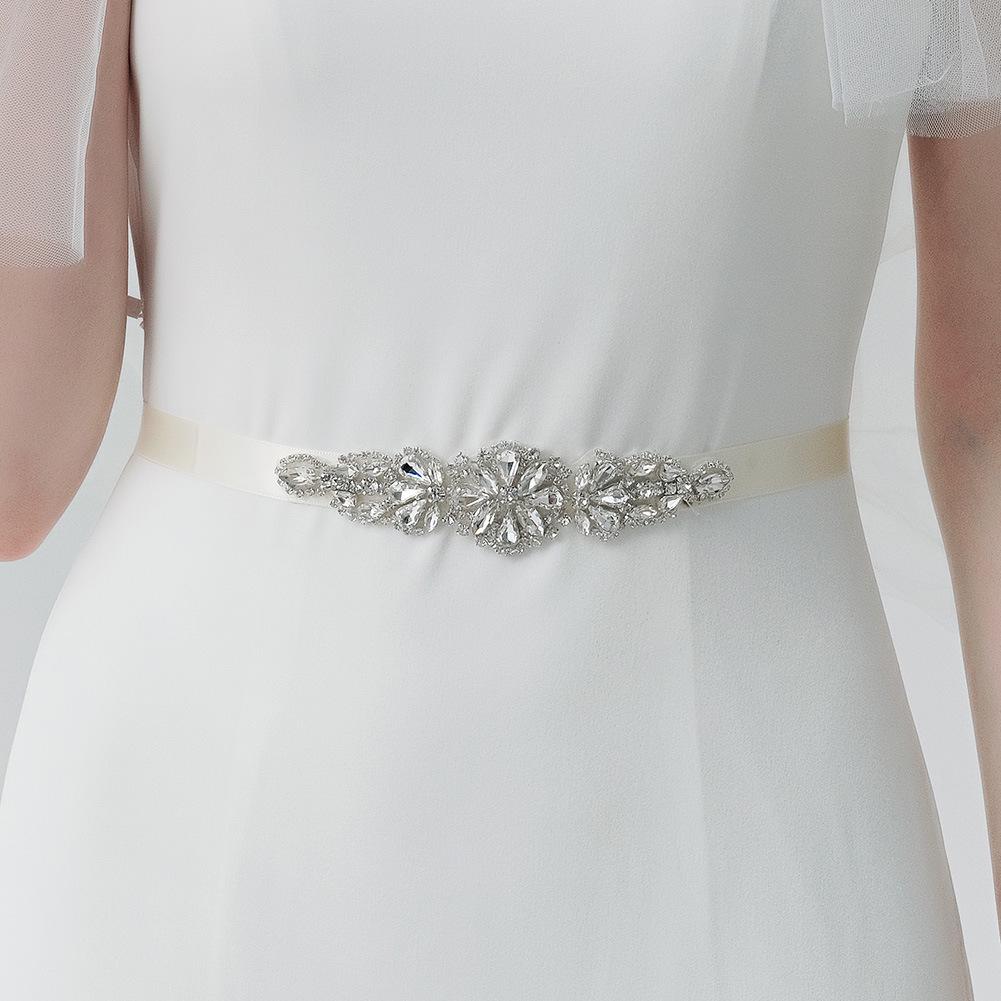 Accessoire Ceinture de Mariée Européen et Américain Cousu Main avec Strass