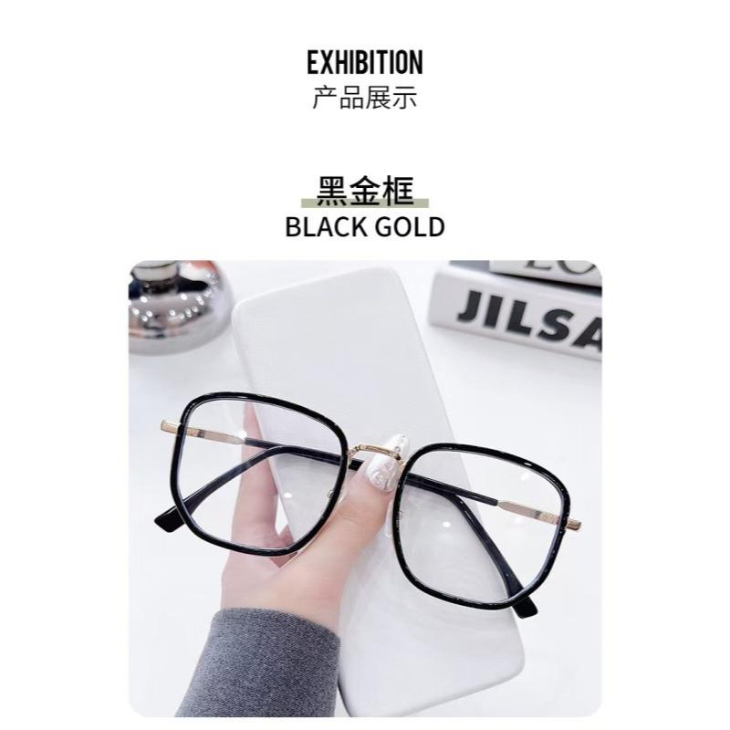 3PCS Retro Fashion Polygonal Anti-Blu-Ray Glasses Women Men Computer Anti-Radiation Glasses Interchangeable Lens