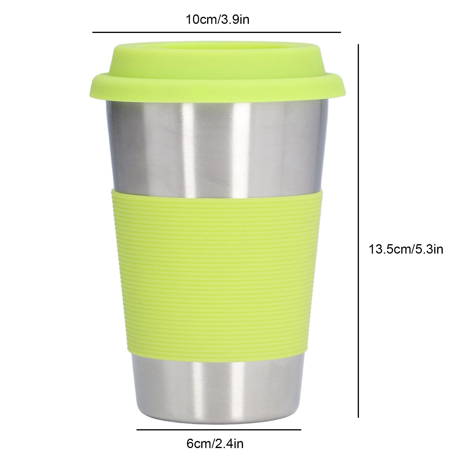 

304 Stainless Steel Cup Metal Drinking Mug With Heat Insulation Silicone Sleeve for Kids School Home