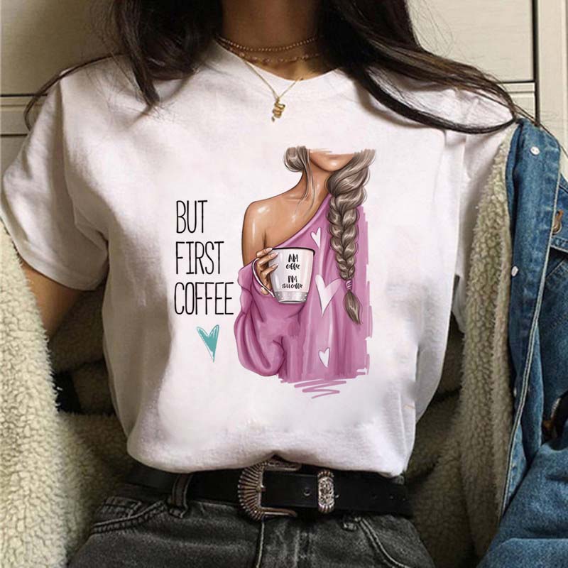 Maycaur camiseta feminina casual nova engraçada mulher negra topo t harajuku 90s moda em torno do pescoço manga curta senhora t camisa roupas