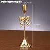 Iron Candlestick Golden Taper Candle Stands Classic Bow Candle Holder  For Wedding/Table Decor
