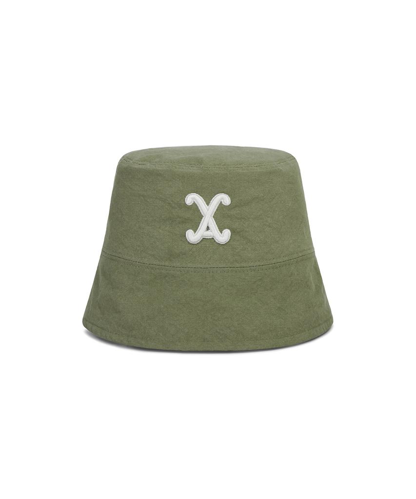 Bajal Va Curved 3D Logo Drop Bucket Hat Khaki