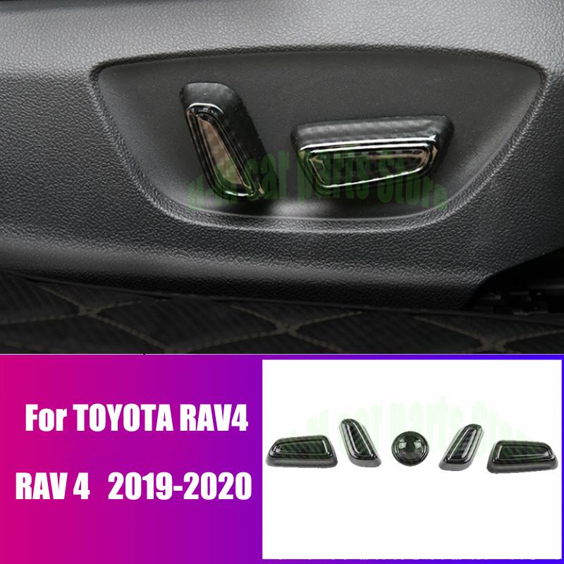 For Toyota Rav4   Interior Accessories ABS Chrome Car Seat Adjust Switch Button Cover Trim Decoration Car