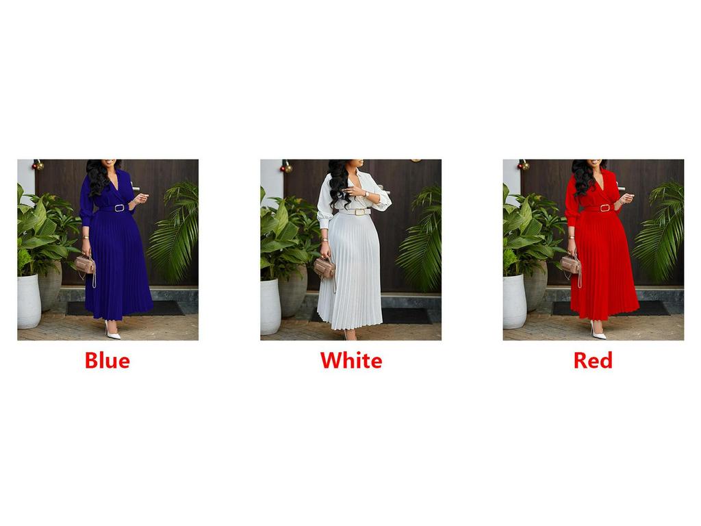 European & American Plus Size Women's Solid Color Dress - Fashionable & Stylish