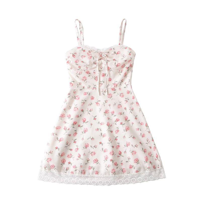 

Kaslead New Arrival Women s Clothing Fashion Style Fashion Minimalist Elegant Lace Patchwork Dress Flower color L