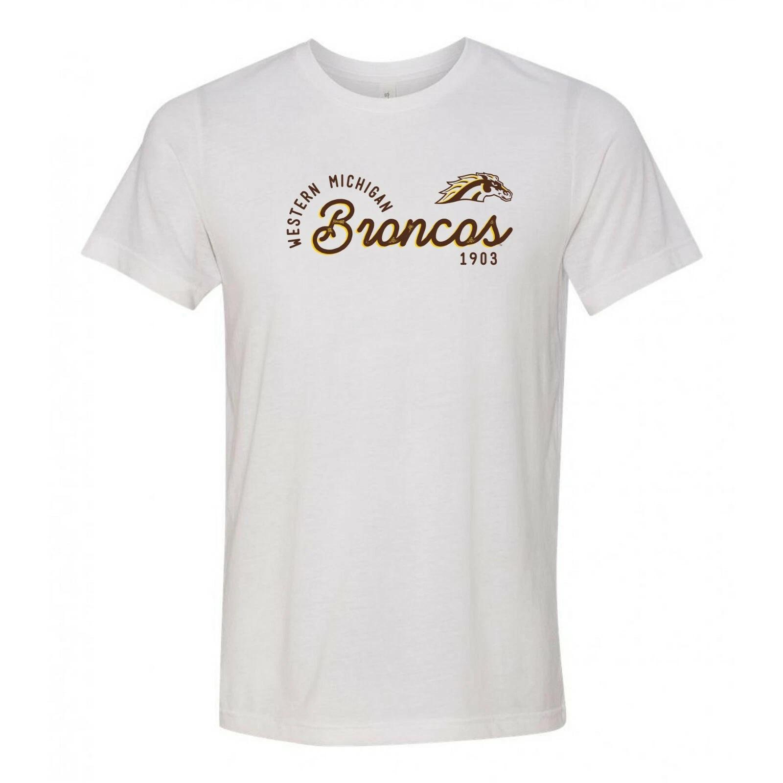 Western Michigan Broncos Sunshine Script Canvas Triblend Shirt - Solid White M
