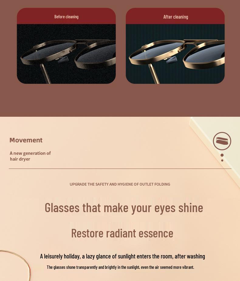 Tragbarer Ultraschallreiniger für Brillen, Schmuck & Kontaktlinsen - Hochfrequente automatische Vibration