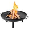 KADAX Large 58cm Garden Fire Pit For Bonfire Grill Kettle Bowl Steel Black