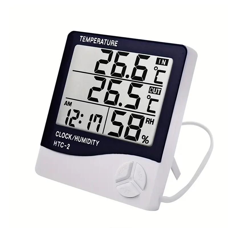 1pc HTC-1 HTC-2 Smart Electric Digital Hygrometer Thermometer - Weather Station Clocks Outdoor - LCD Electronic Humidity Meter