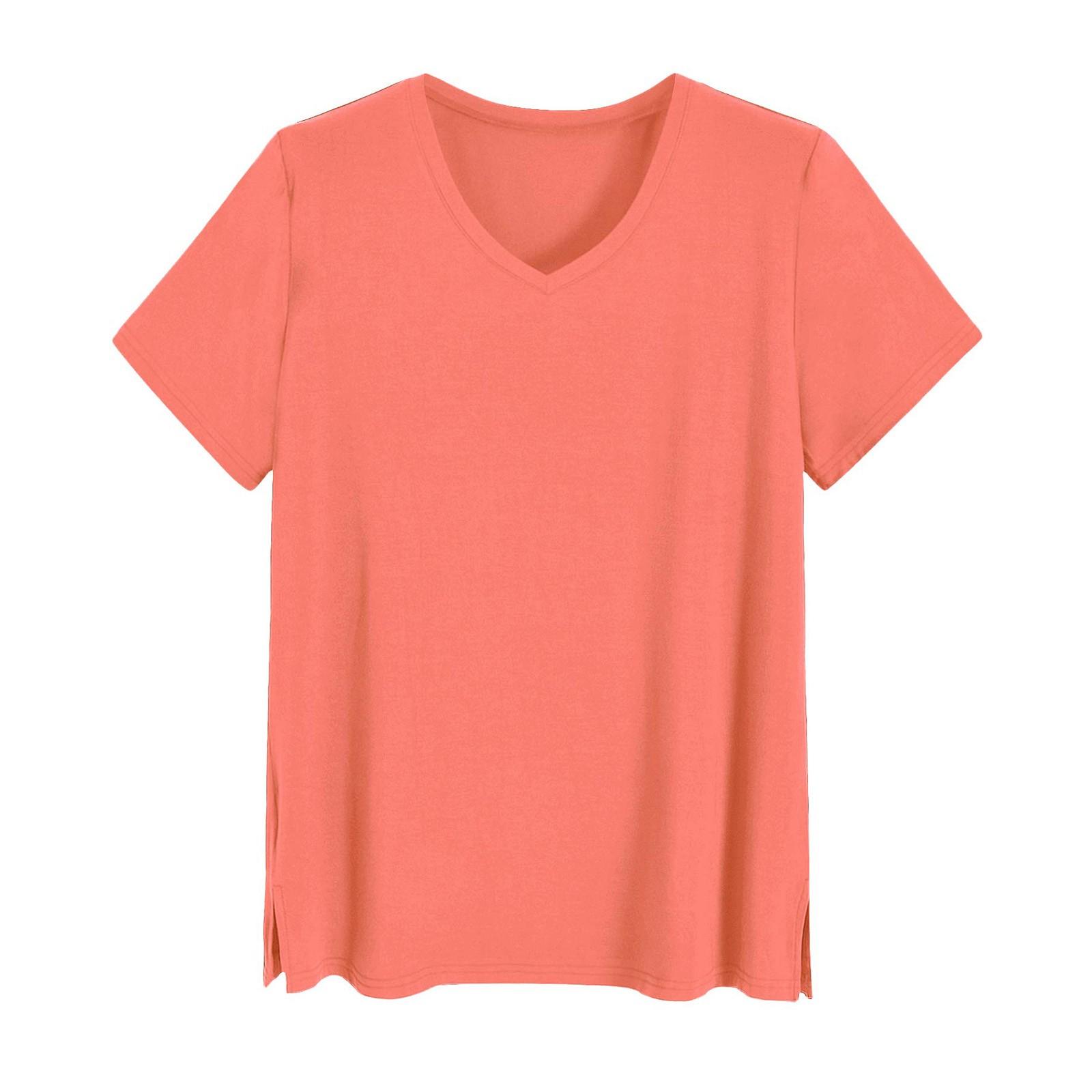 

Женская мода свободная футболка для сна с V-образным вырезом пижамный топ XL арбуз красный