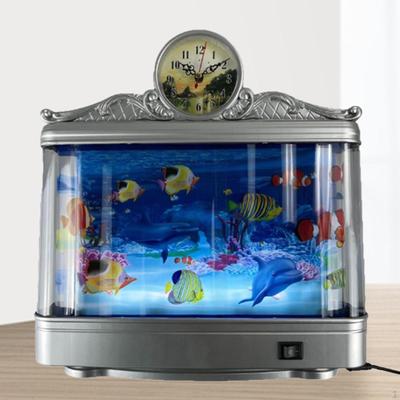 Fake Aquarium Decorative Lamp Table 5W Views Moving Artificial Landscape for Office Holiday