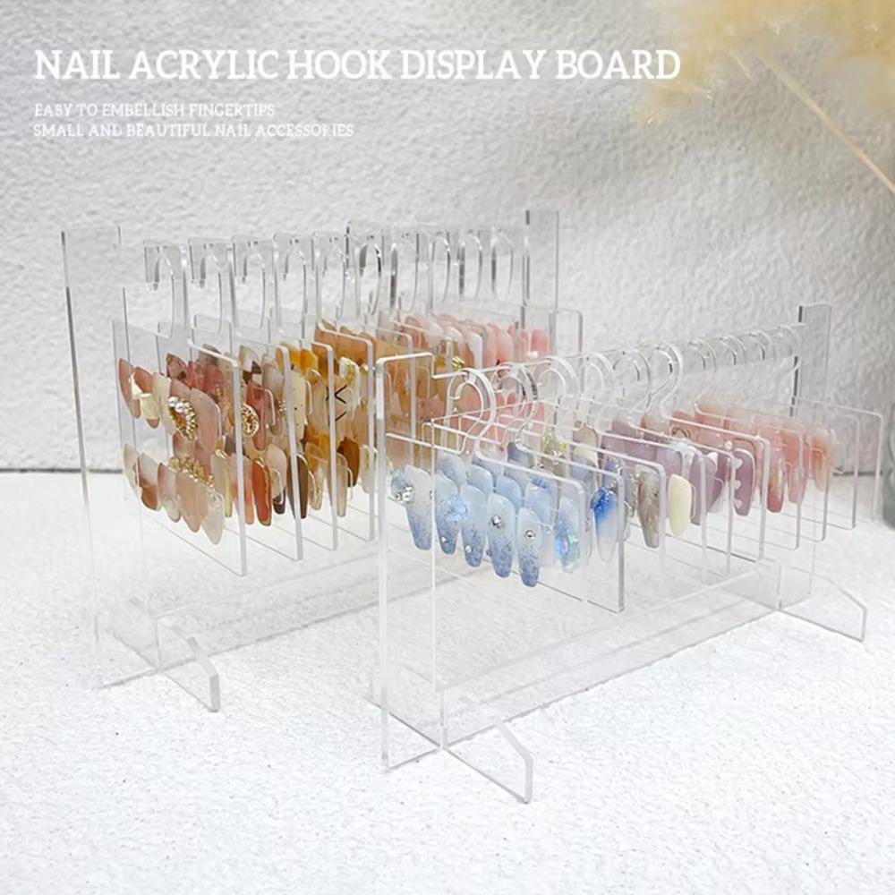 Transparent Acrylic Nail Storage Stand Hook Nail Art Display Board Nail Color Card Display
