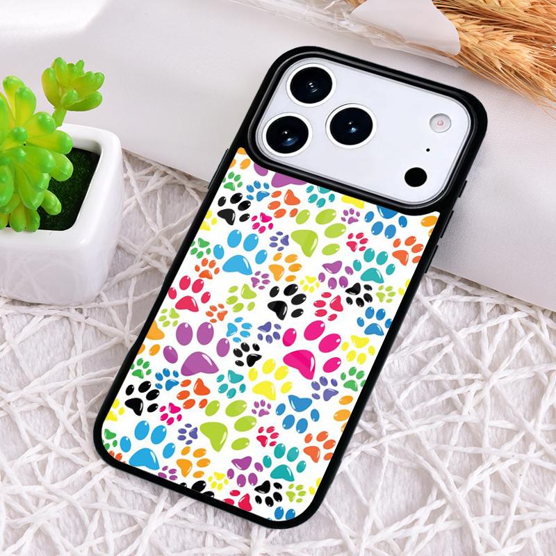 Watercolor Paw Prints Shockproof Phone Case for iPhone 17 Air 16e 15 11 12 14 13 Pro Max Cover Coque