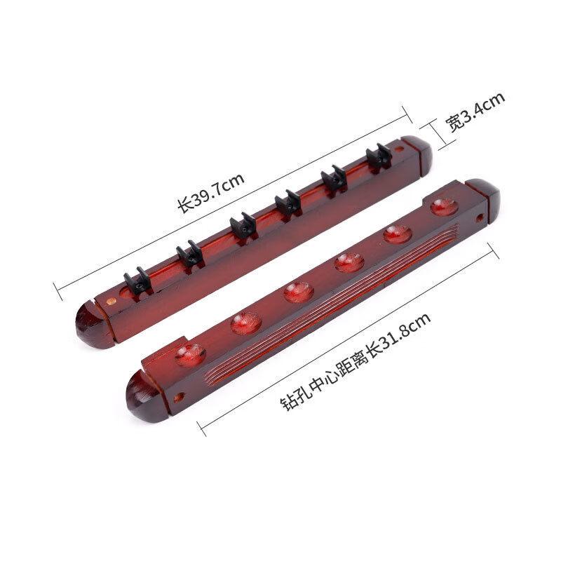 Jundingying 6-Hole Solid Wood Wall-Mounted Billiard Cue Rack
