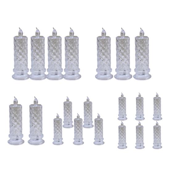 Flameless LED Candles Romantic Battery Operated Fake Pillar Candles for Valentine's Anniversary Wedding Christmas Home Table Decor