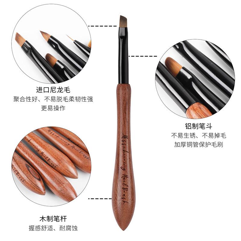 Japanese Manicure Pen Gourd Pen Walnut Sandalwood Rod Pull Line Painting Flower Hook Line Painting Gradual Change Smudge