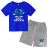 Children Summer Six Seven Cartoon Print Casual Set Clothes T-shirt+Shorts 2P Charming Boy Girl Toddler 3-12 Yrs Short-sleeved