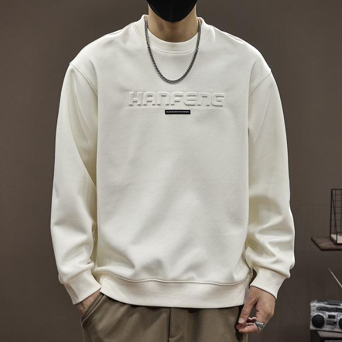 

Весенне-осенний трендовый свитер мужской с принтом алфавита, трендовый, свободный, повседневный, универсальный мужской свитер с круглым вырезом M абрикосовый