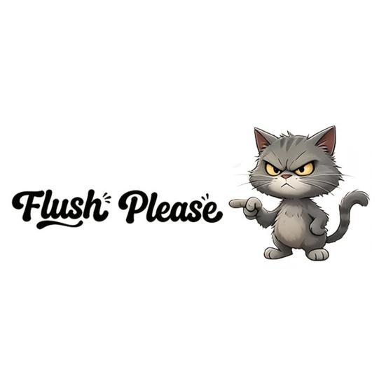 Cute Cartoon Animal Toilet Sticker Flush Please Toilet Tank Sticker Self-Adhesive PVC Bathroom Wall Decal for Washroom