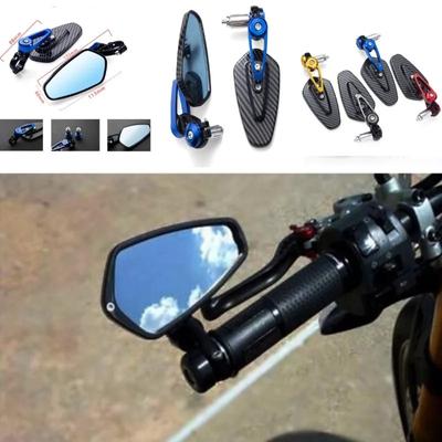 Karbonový vzor Motocykl boční zpětná zrcátka CNC hliník 7/8'' 22mm řídítka Motokrosové boční zpětné zrcátko Antireflexní