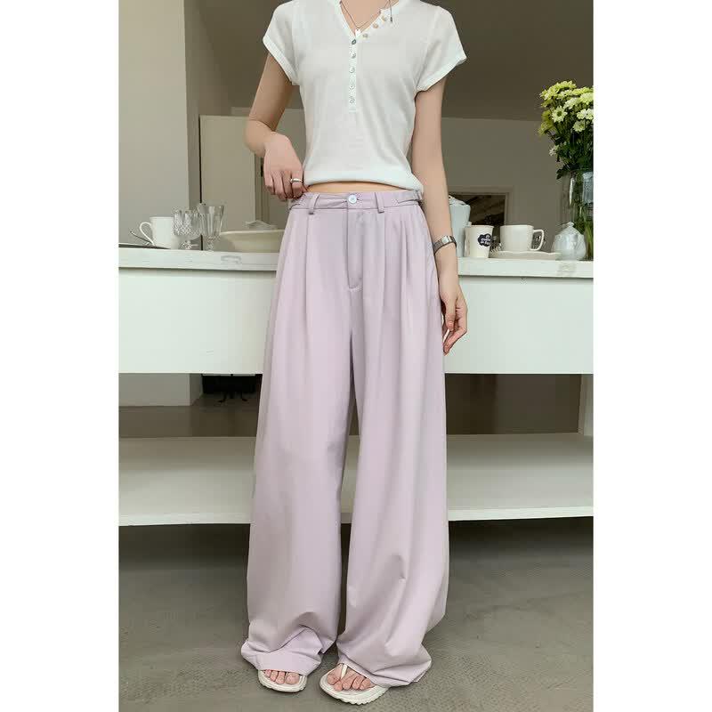 ICH MODE Women s Loose Straight-Leg Casual Pants S розовый