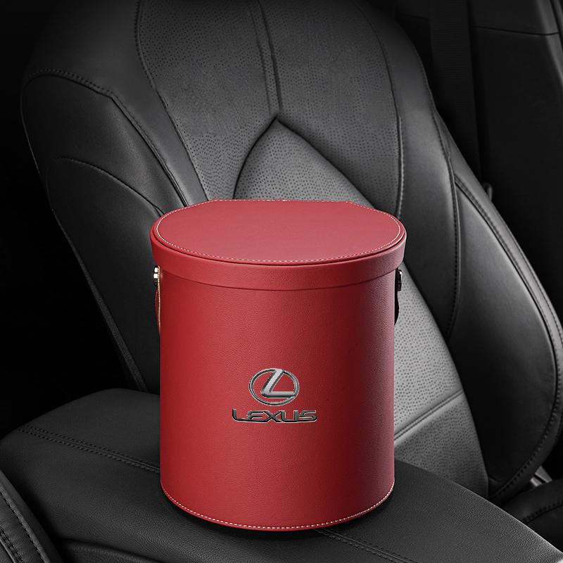 For Lexus RX NX LX ES GS IS UX etc Car Trash Can Waterproof with Lid Leakproof Leatherette Waste Bin AEN1