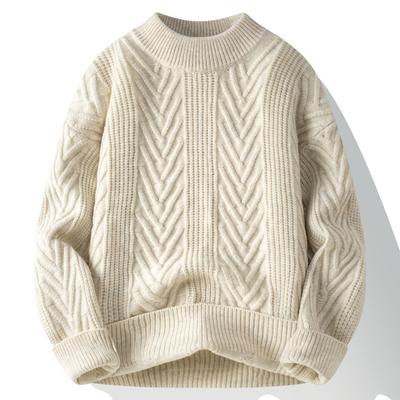 Solid Color Autumn and Winter Men's Thick Loose Sweater Fashion Sweater Sweater Fashion Top