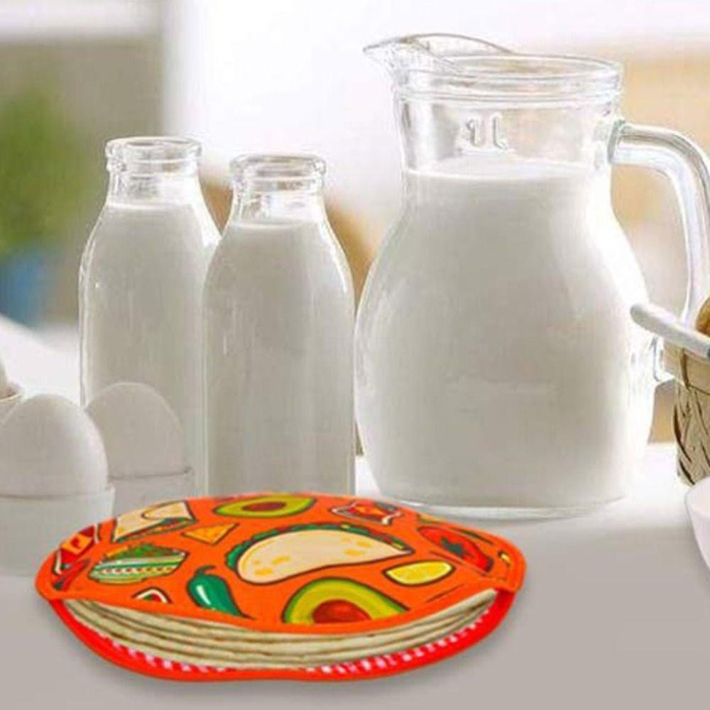 Heat Resistant Tortilla Warmer Pouch Round Pancake Thermal Bag Practical Burrito Cloth Bag  Outdoor