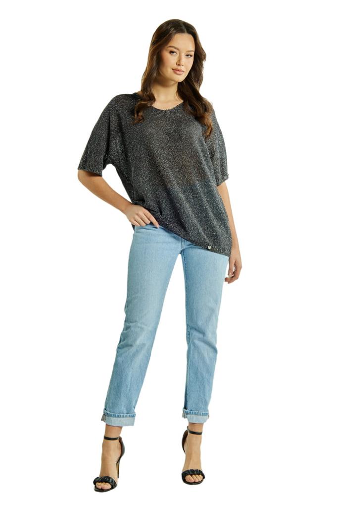 Women' Summer Blouse Estera, Graphite, One Size, Kamea