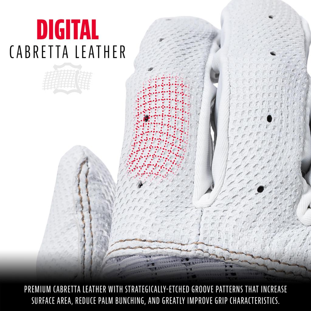 Franklin Pro Classic Batting Gloves Both Baseball Batting Professional Major League 2018 2018 White and Size L (for Hands), Gloves, Baseball,