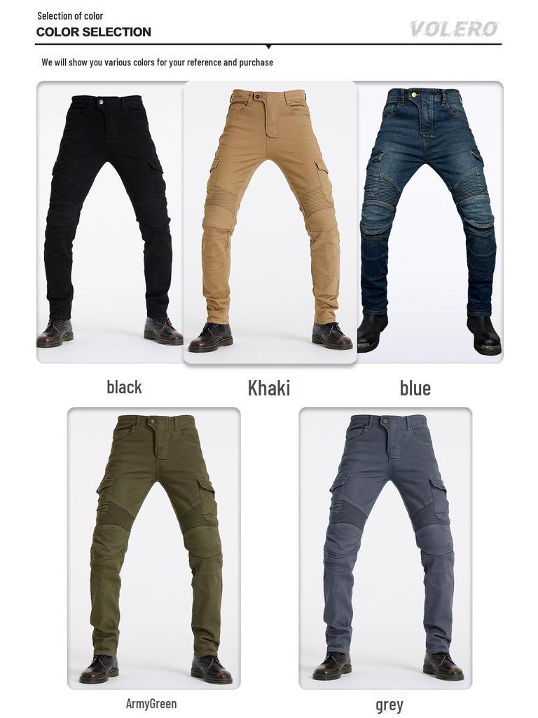 Motorcycle Racing Jeans, Multi-Pocket Riding Pants, Anti-Fall Off-Road Casual Wear